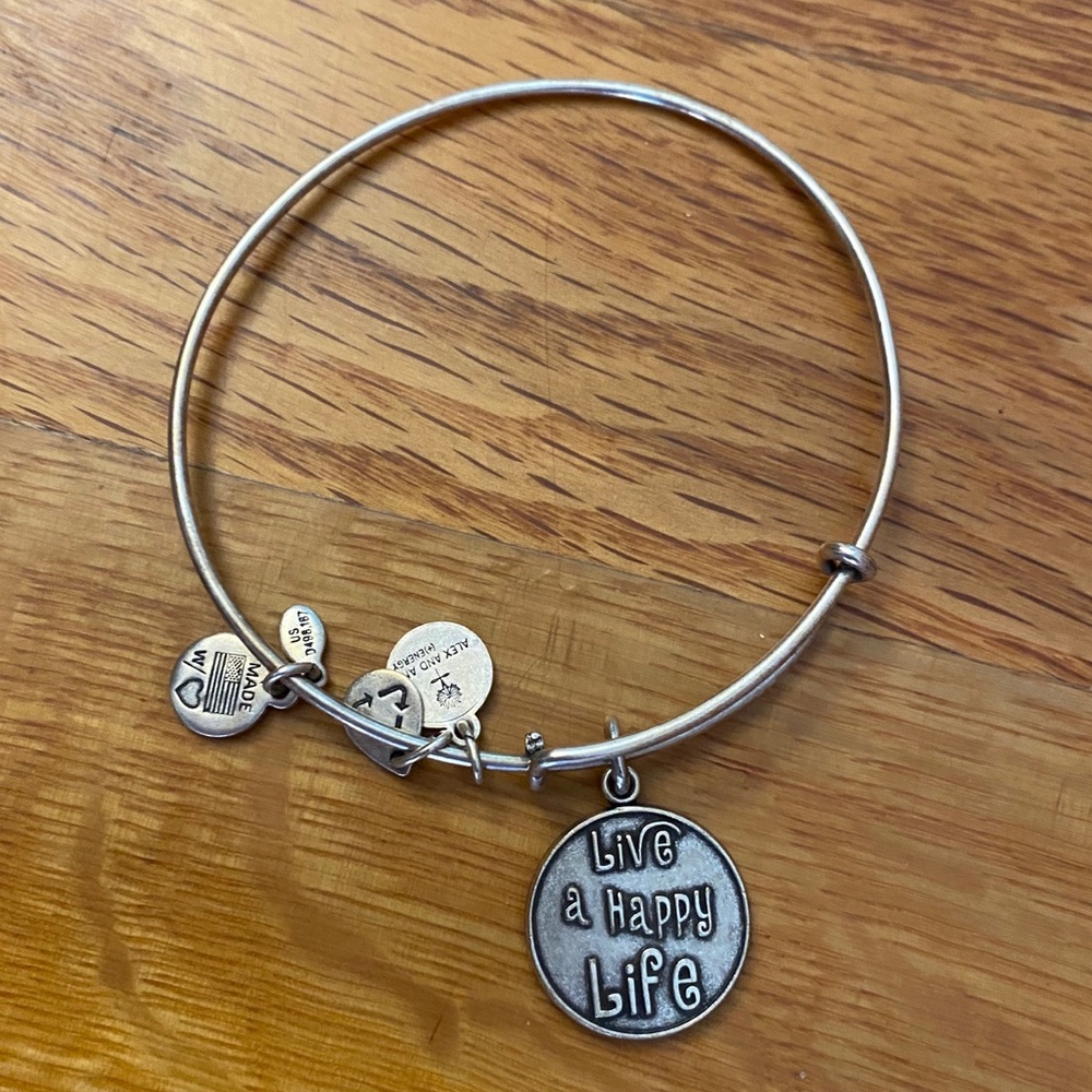 Alex & Ani Live A Happy Life Silver Bangle